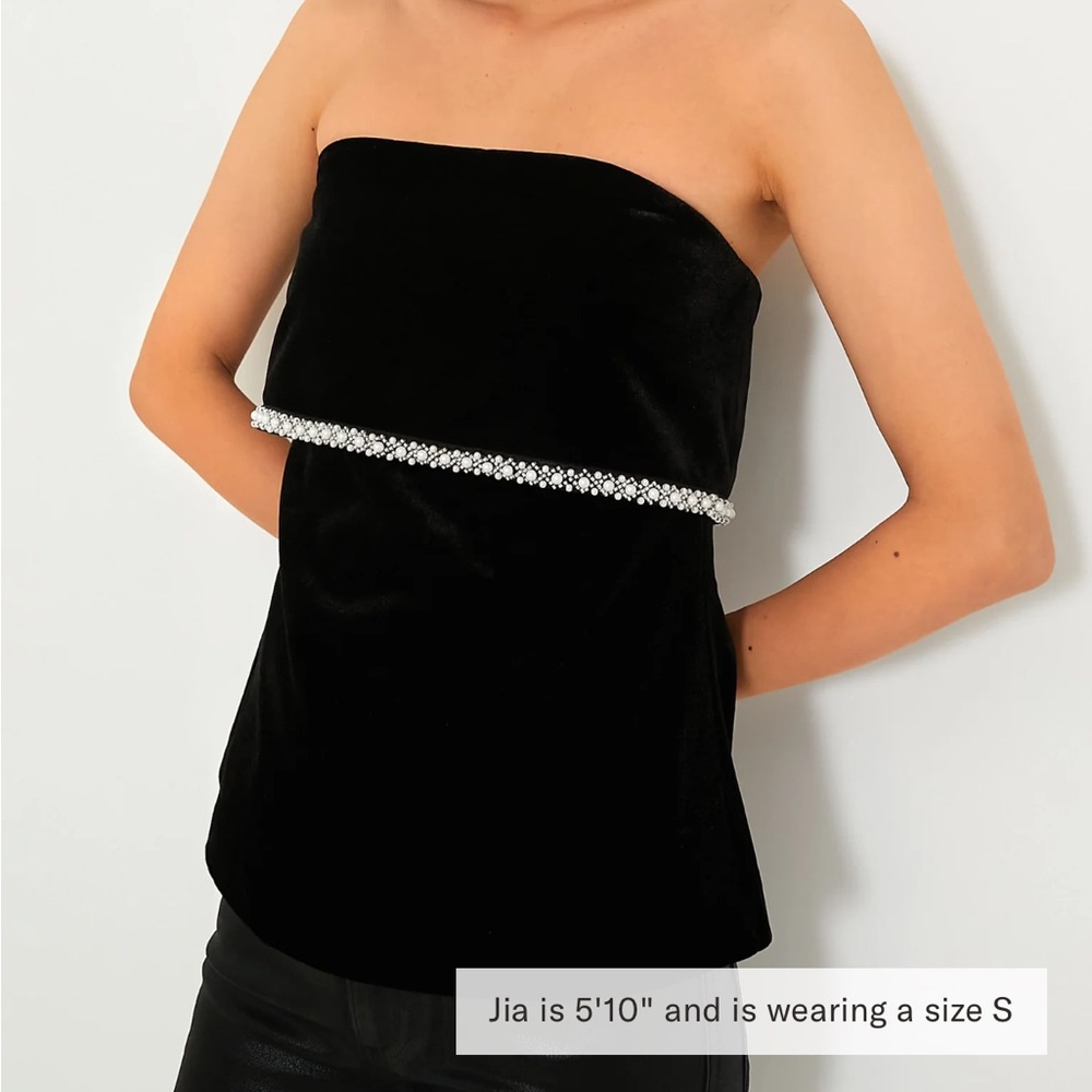 NWT Tuckernuck Strapless Velour Beaded Top